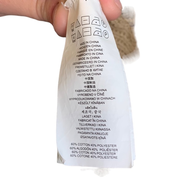 MICHAEL by Michael Kors Tan Neutral Knit Fold Over Cowl Neck Oversized Sweater L - Picture 8 of 8